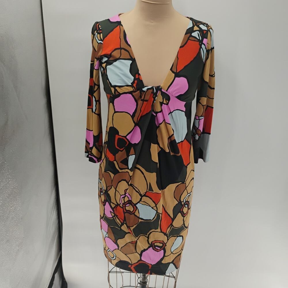 Diane von Furstenberg 100% Silk Jersey Multi Dress Sz 2 - Picture 2 of 16